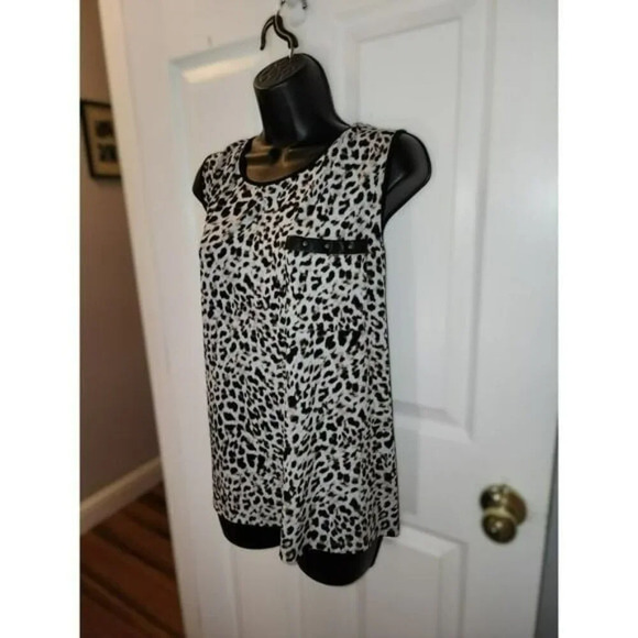 Calvin Klein Animal Print Sleeveless Plus Size Blouse 24w - Picture 7 of 8